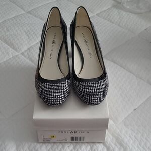 Anne Klein Black and White Tweed Heels